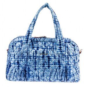 MZ Wallace Jimmy Travel Duffle Bag with Luggage Sleeve Shibori Print Blue
